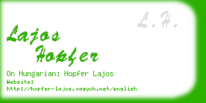 lajos hopfer business card